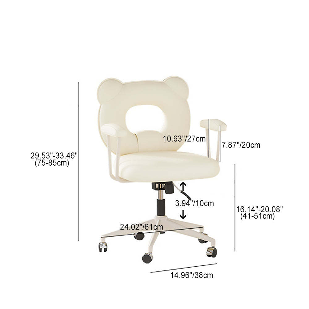 Nordic Leather Steel Iron Bear Desk Chair