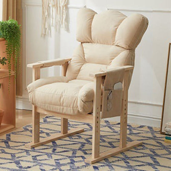 Modern Velvet Cotton Wood Adjustable Recliner — Pink