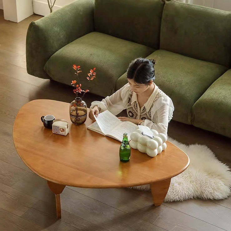 Japanese Triangle Rubberwood Coffee Table