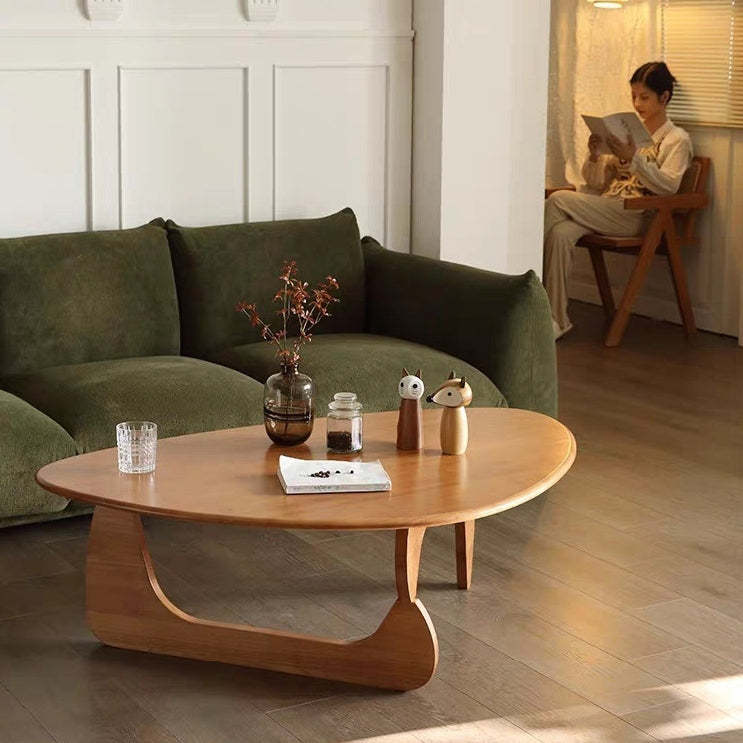 Japanese Triangle Rubberwood Coffee Table