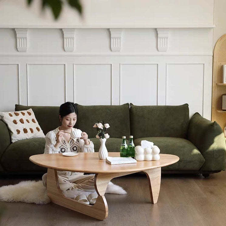 Japanese Triangle Rubberwood Coffee Table