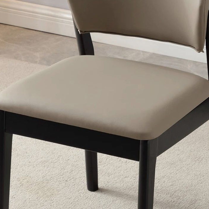 Nordic Wood Leather Chair — Orange