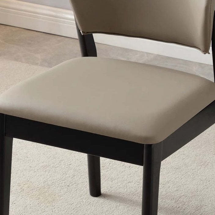 Nordic Wood Leather Chair — Orange