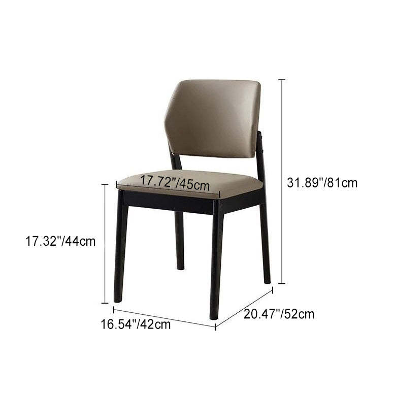 Nordic Wood Leather Chair — Coffee