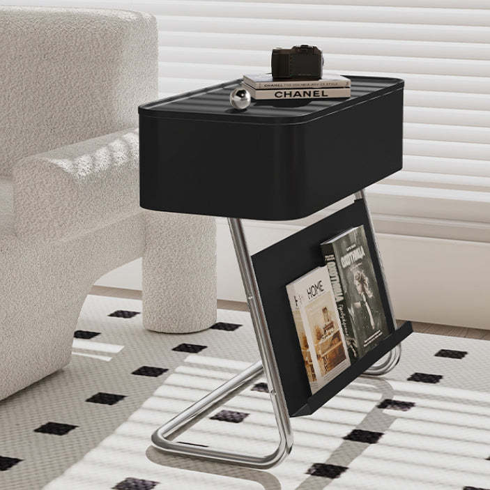 Nordic Rotating L-Shape Steel End Table