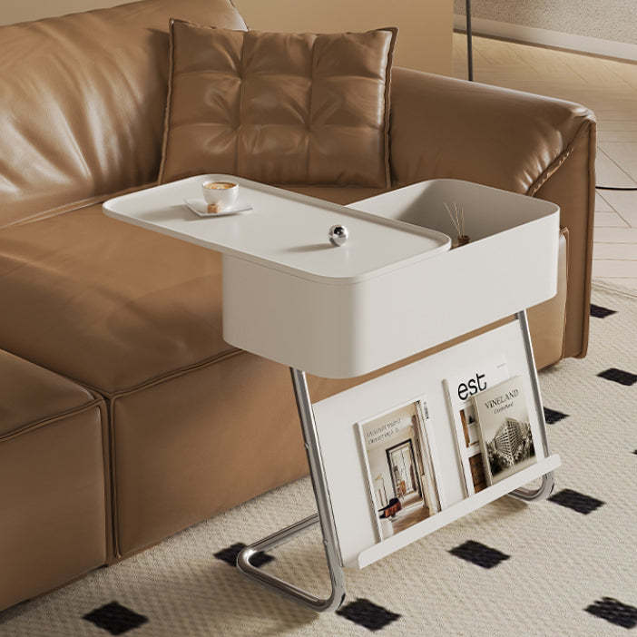 Nordic Rotating L-Shape Steel End Table