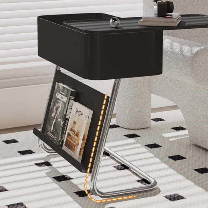 Nordic Rotating L-Shape Steel End Table