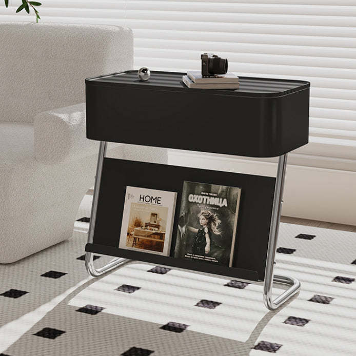 Nordic Rotating L-Shape Steel End Table
