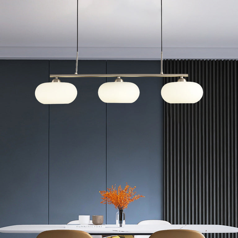Light Persimmon Milk Glass 3-Light Island Chandelier