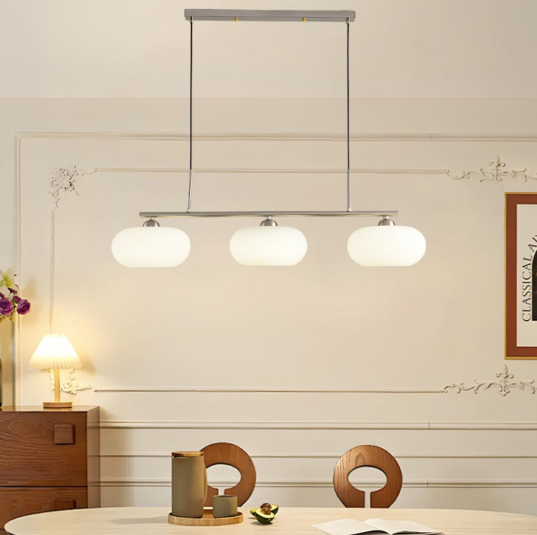 Light Persimmon Milk Glass 3-Light Island Chandelier — 220V-240V For UK/AU