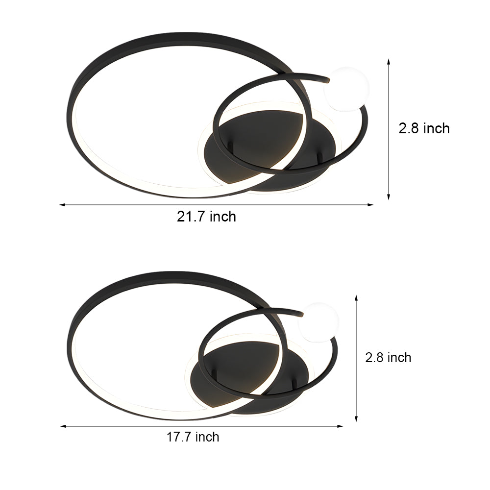 Multi-Circle LED Flush Ceiling Light Gold Black White