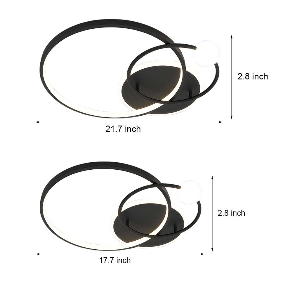 Multi-Circle LED Flush Ceiling Light Gold Black White
