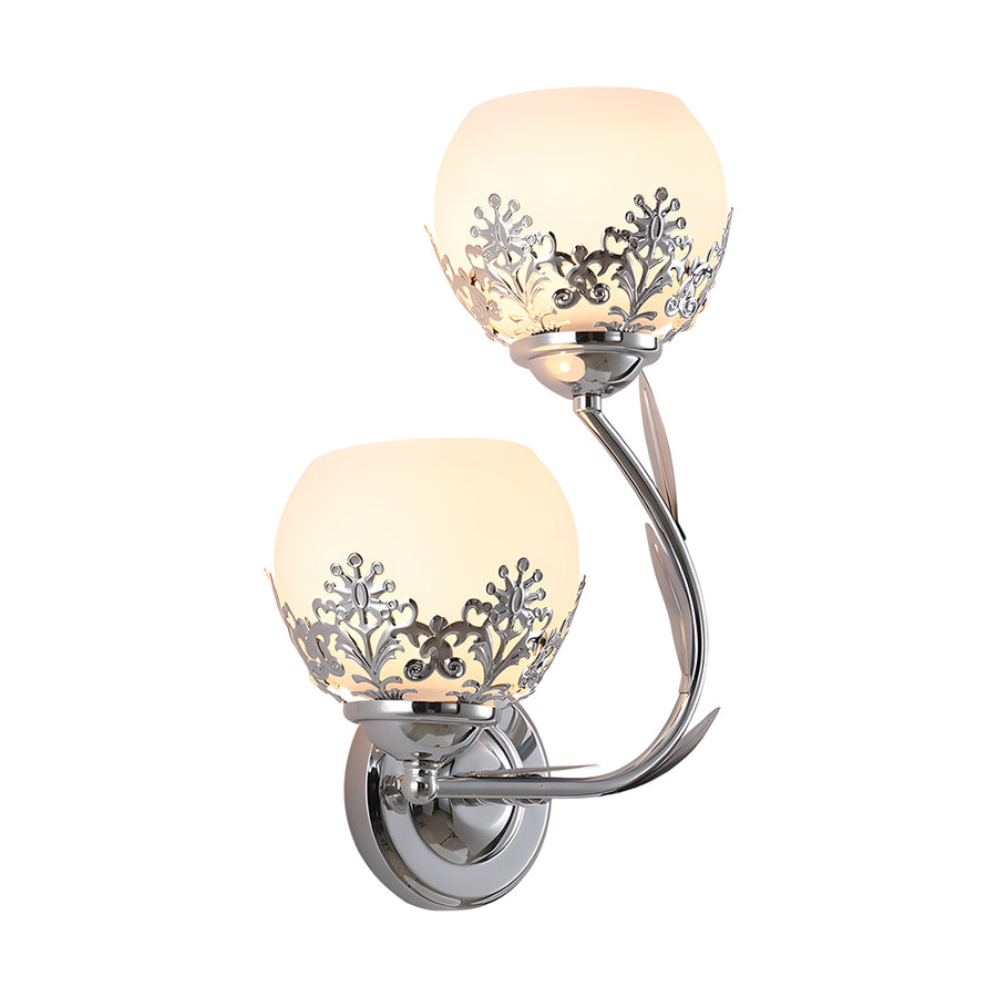 Glass Flower 2-Light European LED Wall Sconce