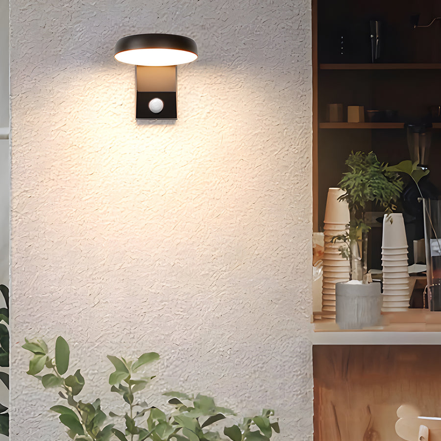Black Motion Sensor Outdoor Wall Light - Rotatable-Lighom