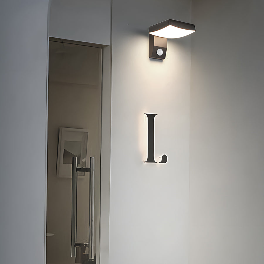Black Motion Sensor Outdoor Wall Light - Rotatable-Lighom