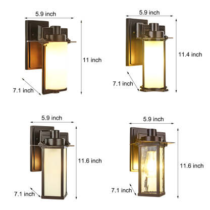 1-Light Glass Outdoor Wall Lantern Sconce-Lighom