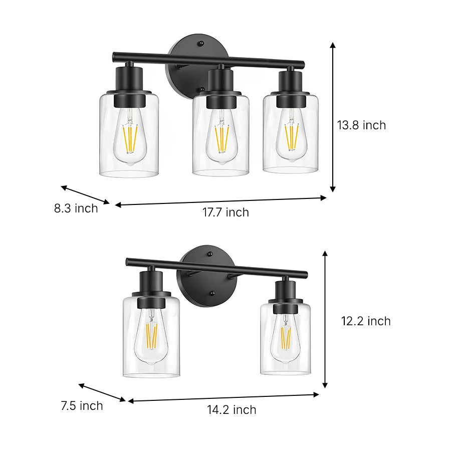Industrial Plug-In Glass Wall Sconce Creative Bathroom & Bedroom Vanity Lighting-Lighom