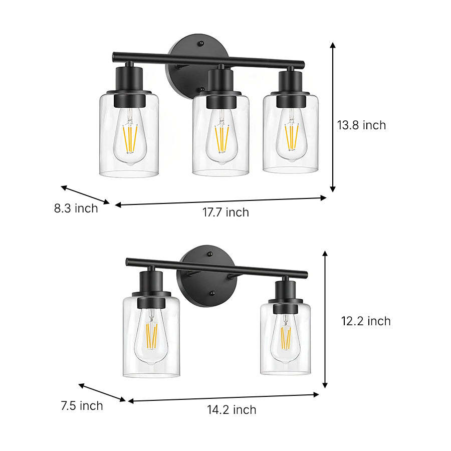 Industrial Plug-In Glass Wall Sconce Creative Bathroom & Bedroom Vanity Lighting-Lighom