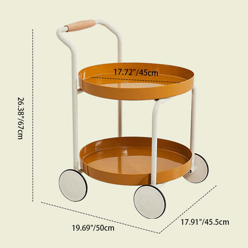 Minimalist Round Acrylic Steel 2-Tier End Table