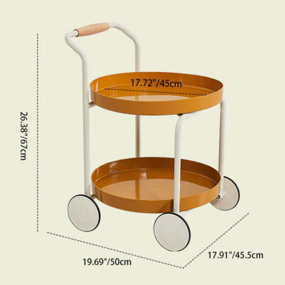 Minimalist Round Acrylic Steel 2-Tier End Table