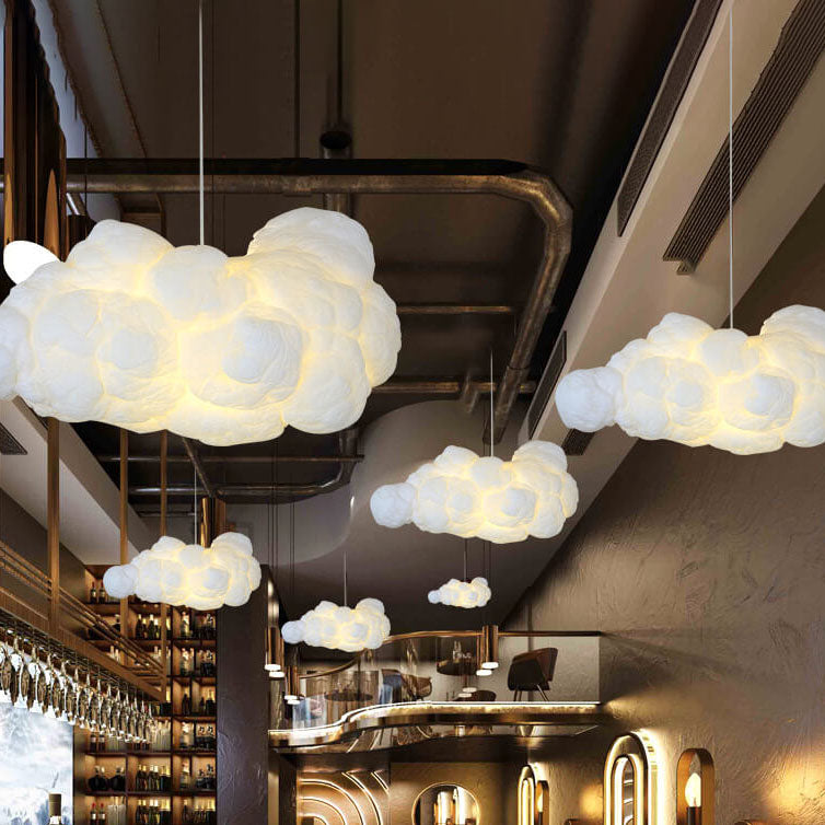 Modern floating cloud metal pendant lighting — 13.78" W x 7.87" H / Little Cotton Jacket Cloud / 220V-240V (UK/AU)