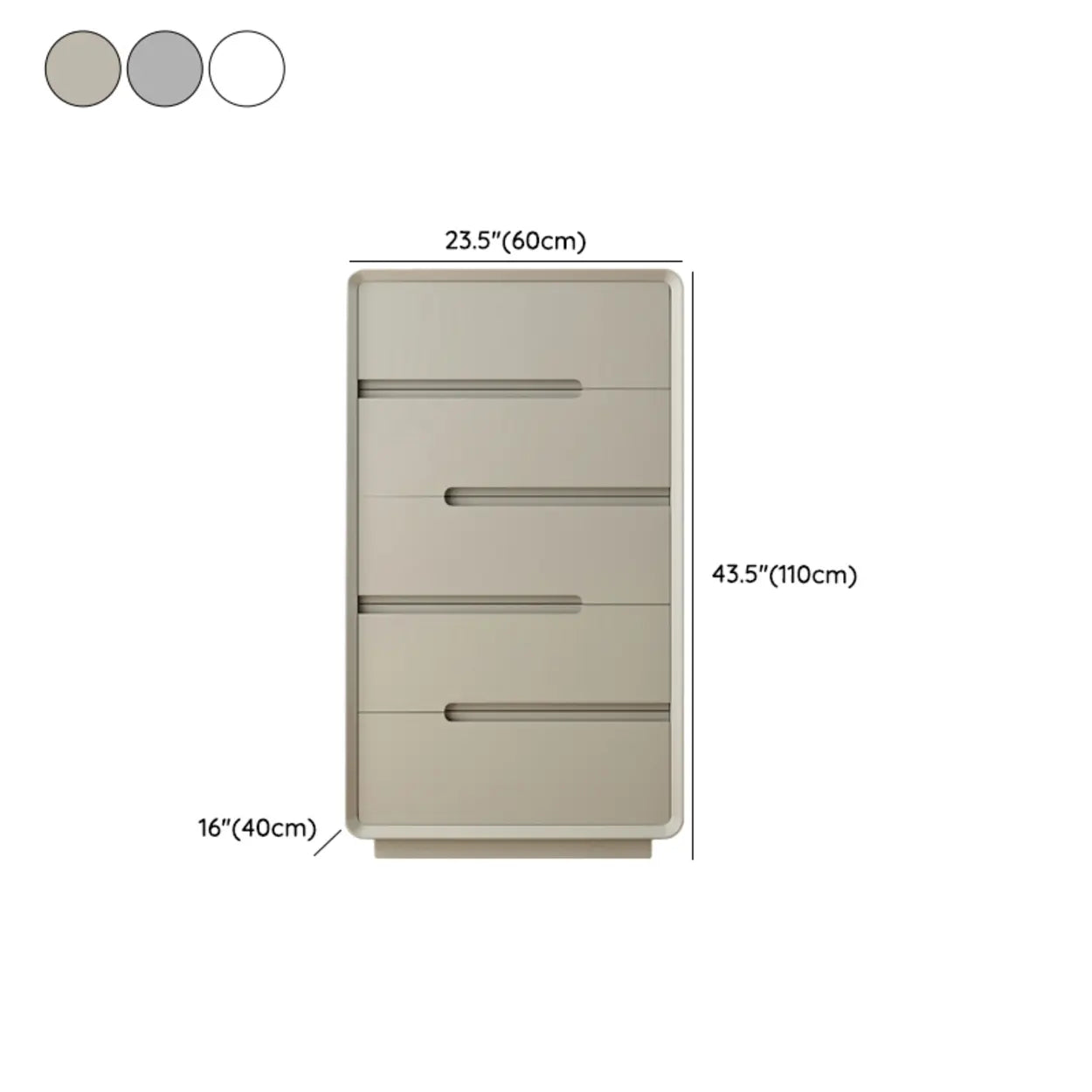 Apricot Wood Dresser with Soft-Close Drawers #size