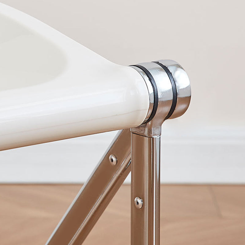 Contemporary Oval Plastic Iron Chair — Transparent