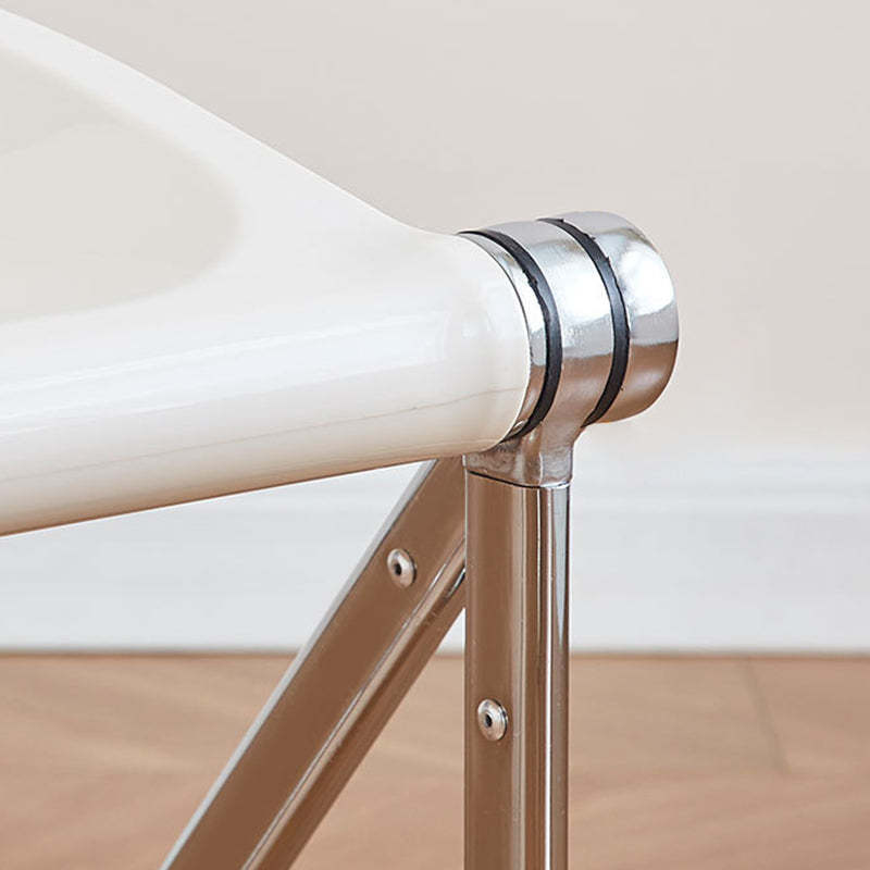 Contemporary Oval Plastic Iron Chair — Transparent