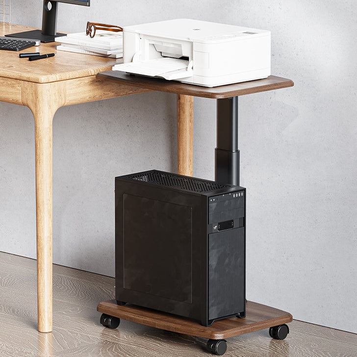 Scandinavian Wood Carbon Steel Movable End Table 2-Tier