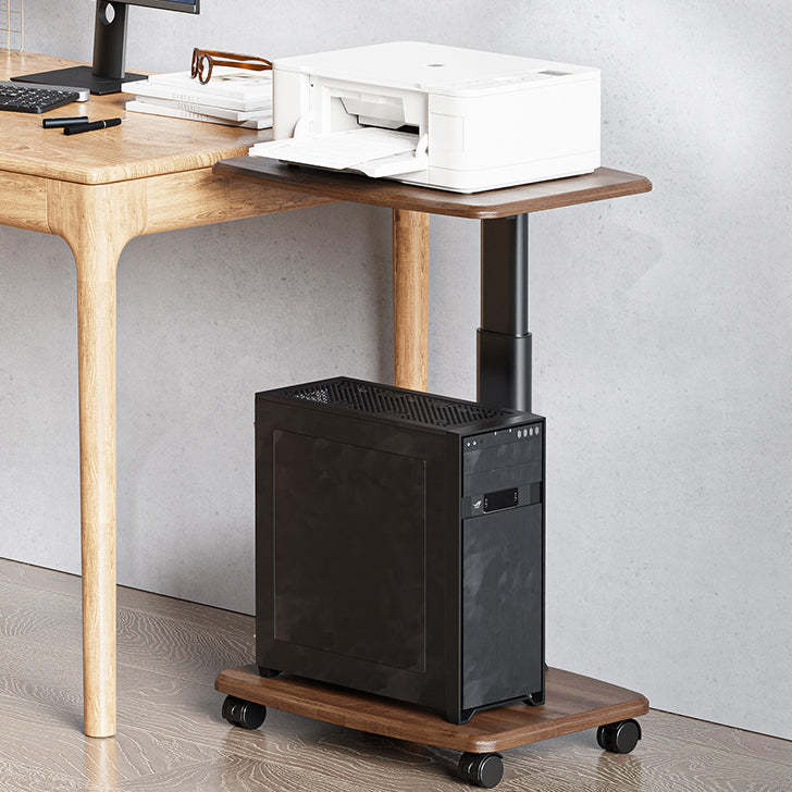 Scandinavian Wood Carbon Steel Movable End Table 2-Tier
