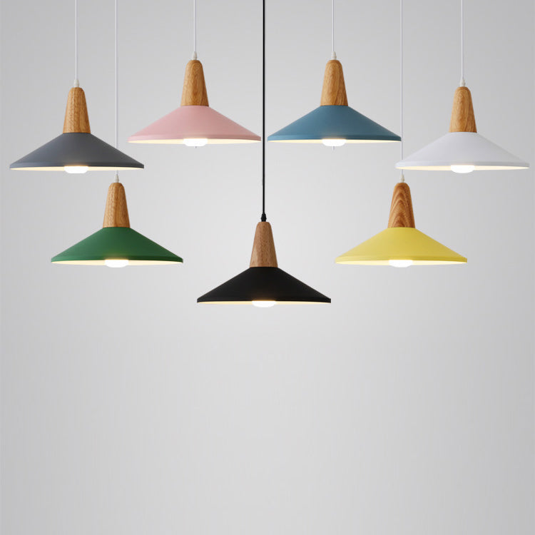 Nordic Macaron Aluminum Wood Pendant Light