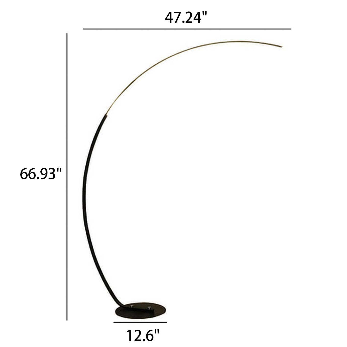 Minimalist Curved Line LED Aluminum Floor Lamp — Black / RGB Illusion Touch Remote Control / 220V-240V For UK/AU