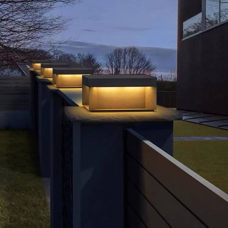 Solar Modern Glass Cuboid LED Outdoor Landscape Light