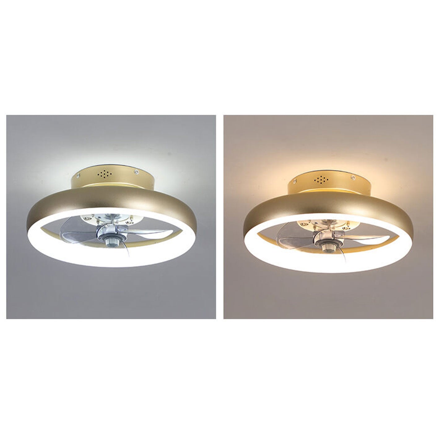 Nordic Round Wrought Iron LED Flush Mount Fan Light