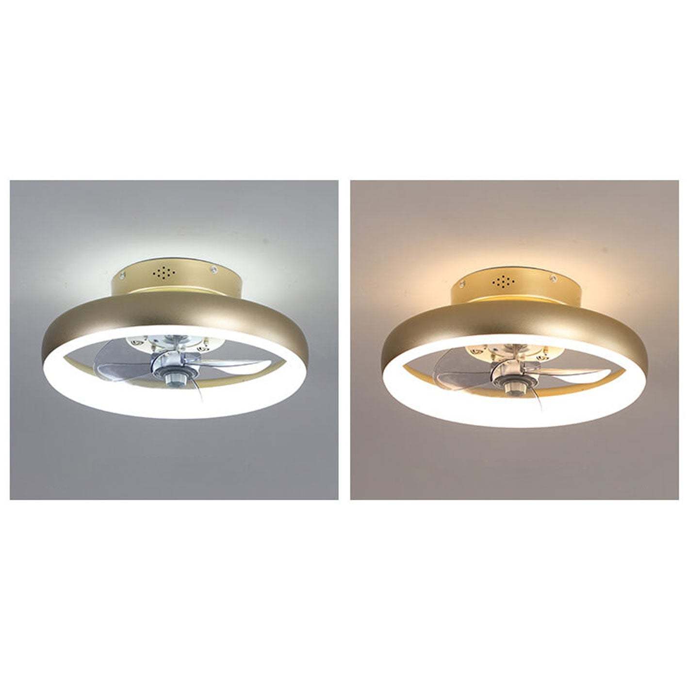 Nordic Round Wrought Iron LED Flush Mount Fan Light