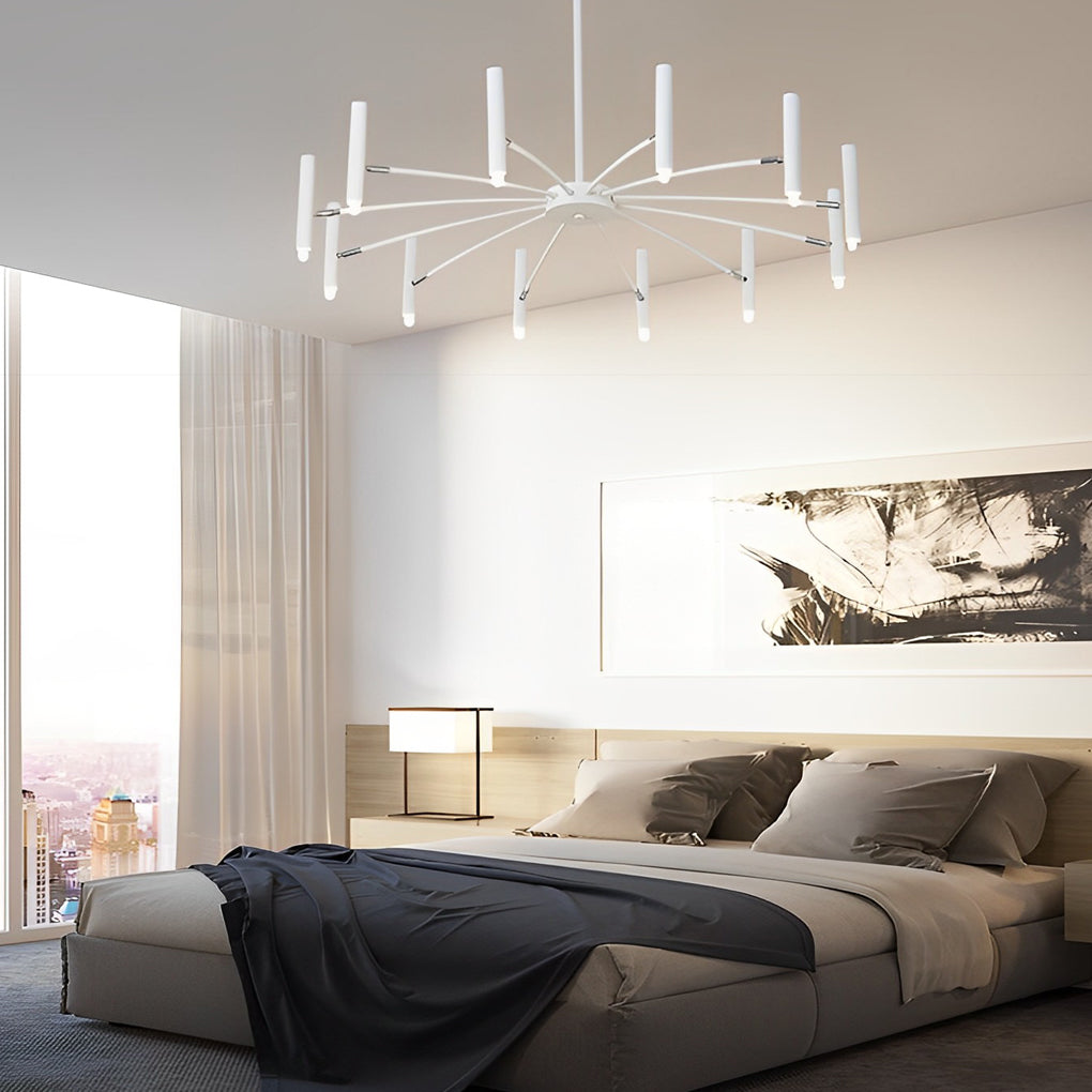 Modern ball irregular black chandeliers — 39" Diameter / White / 12-Light