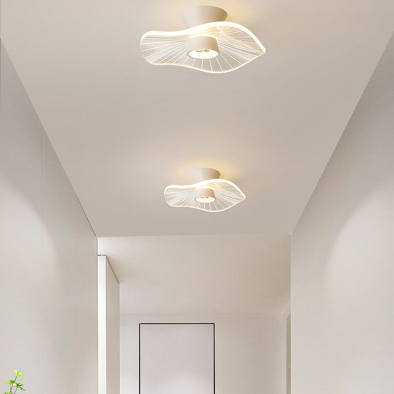 Round Rose Flower Iron Acrylic LED Flush Ceiling Light