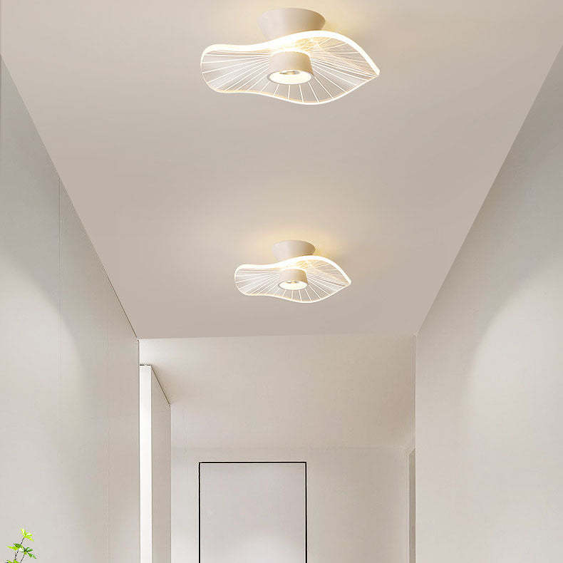 Round Rose Flower Iron Acrylic LED Flush Ceiling Light