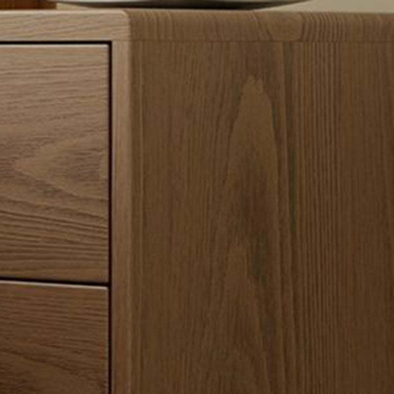 Modern Rubber Wood Bedside Nightstand