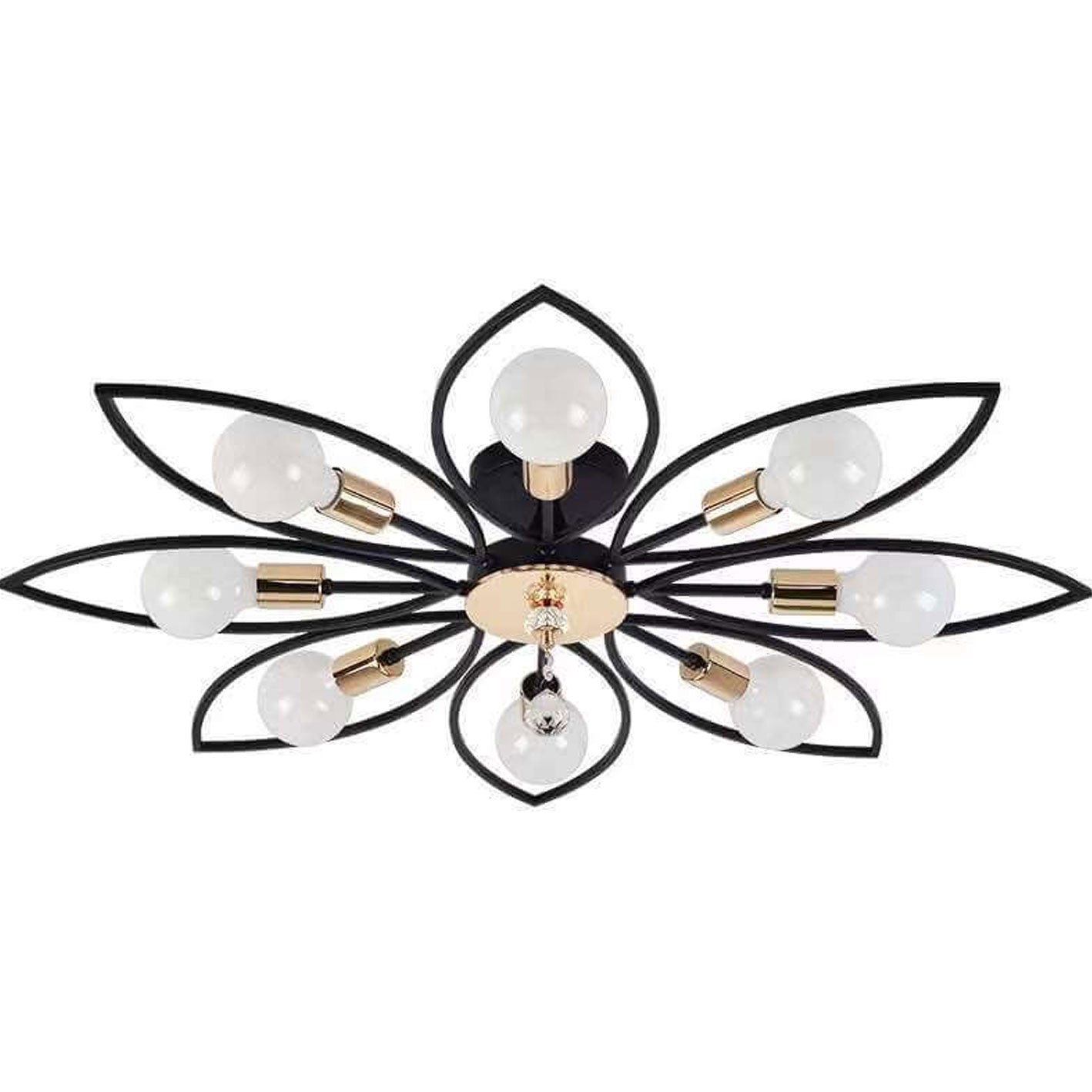 Nordic Wrought Iron Crystal 6/8-Light Flush Mount