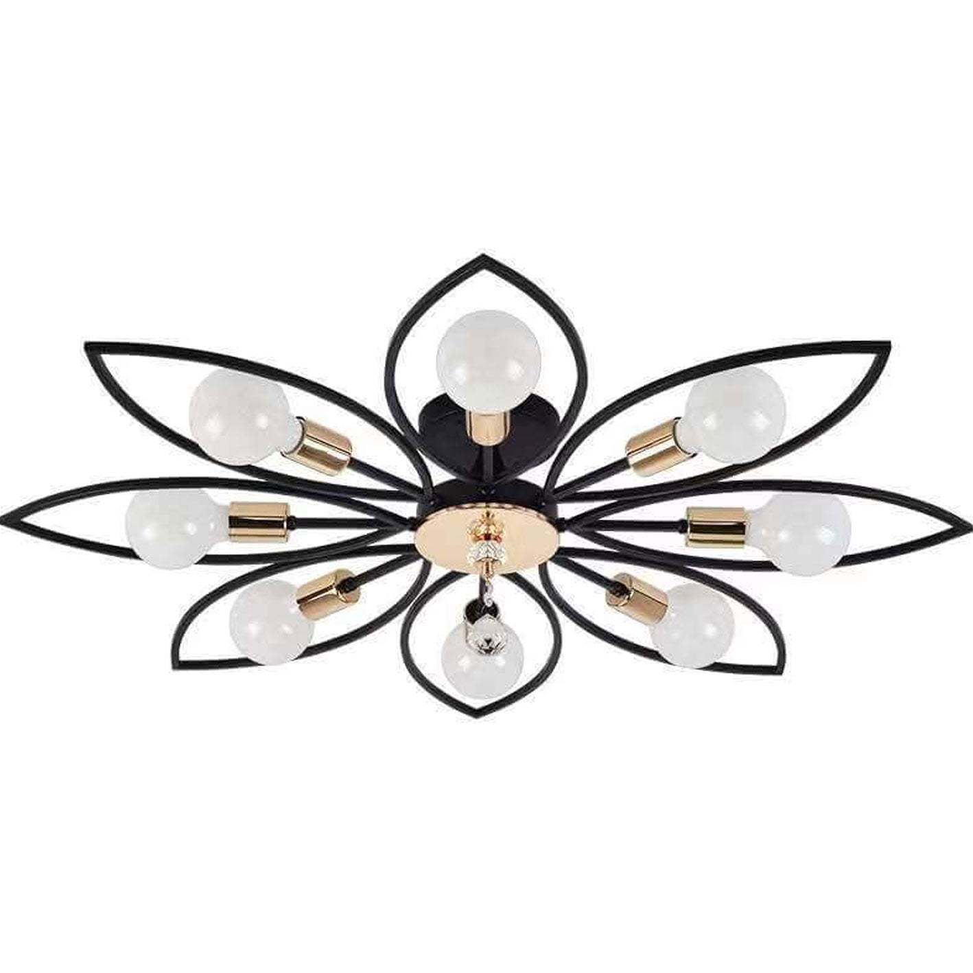 Nordic Wrought Iron Crystal 6/8-Light Flush Mount