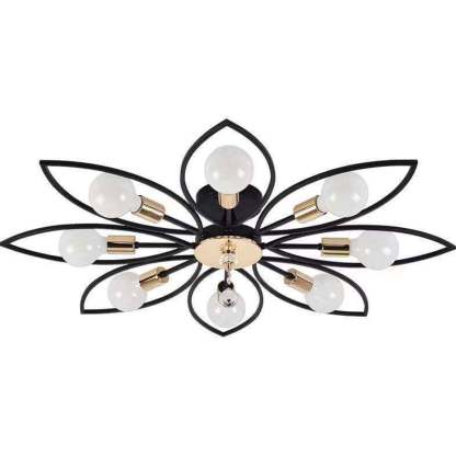 Nordic Wrought Iron Crystal 6/8-Light Flush Mount