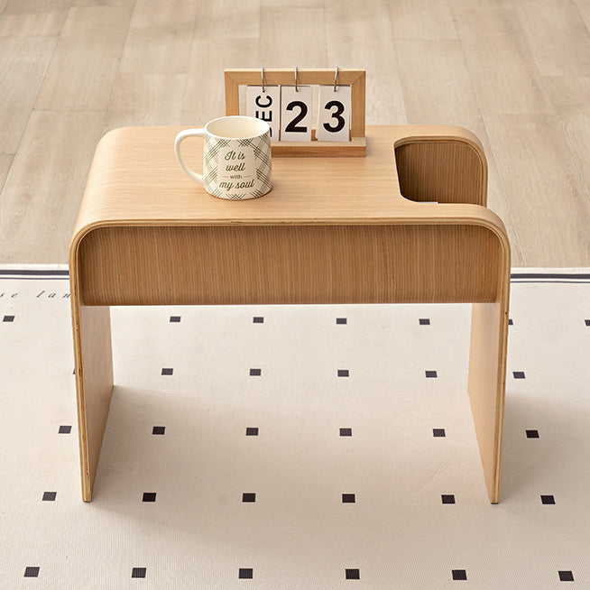 Minimalist Solid Wood C-Shaped Side Table