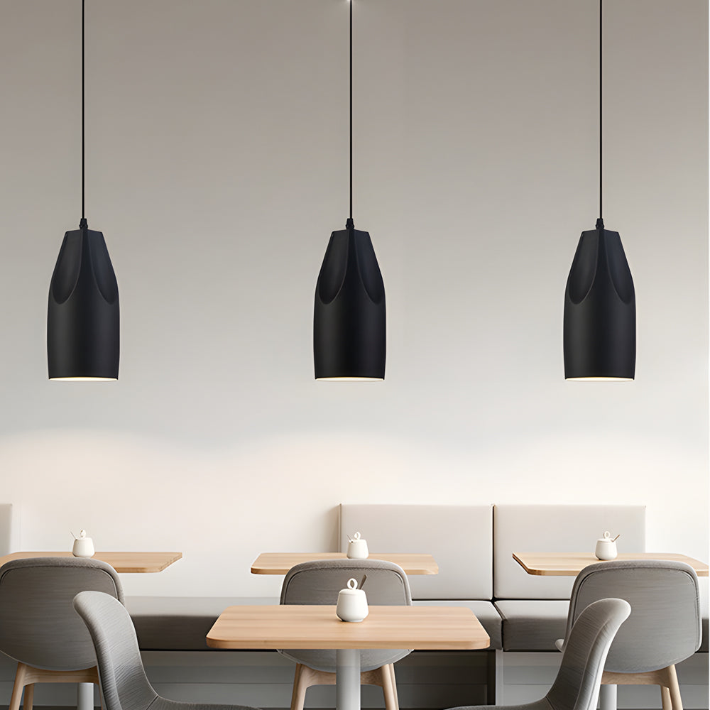 Pleat Box LED Black White Aluminum Pendant Light