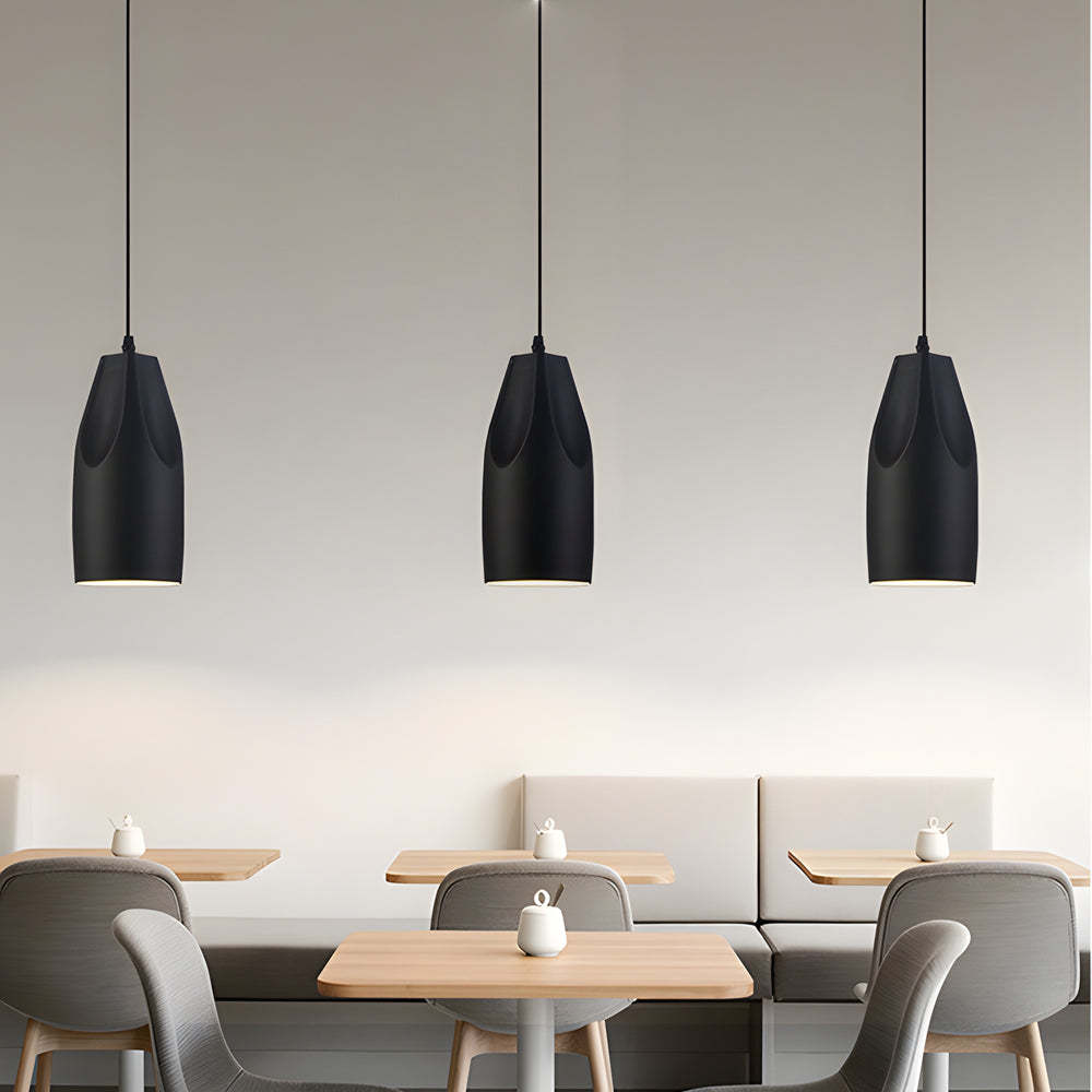 Pleat Box LED Black White Aluminum Pendant Light