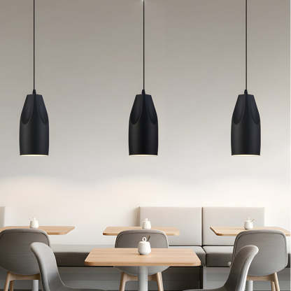 Pleat Box LED Black White Aluminum Pendant Light