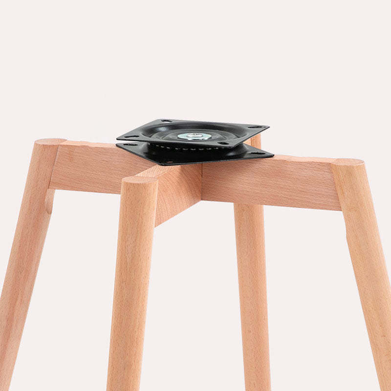 Nordic Curved Leather Wood Swivel Desk Chair