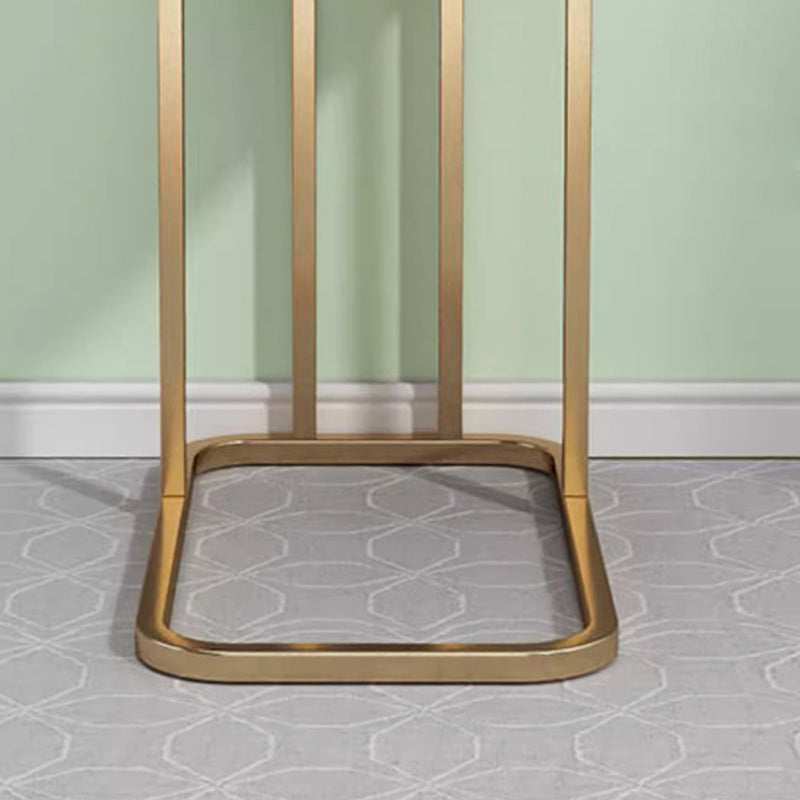 Luxury Rectangular Faux Metal 2-Tier Side Table