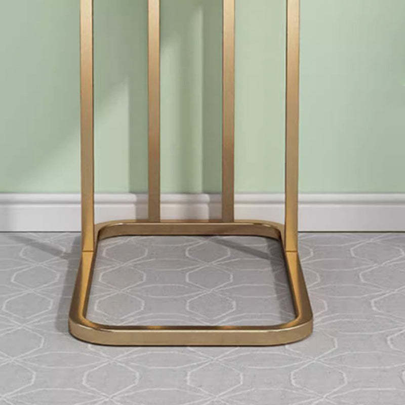 Luxury Rectangular Faux Metal 2-Tier Side Table