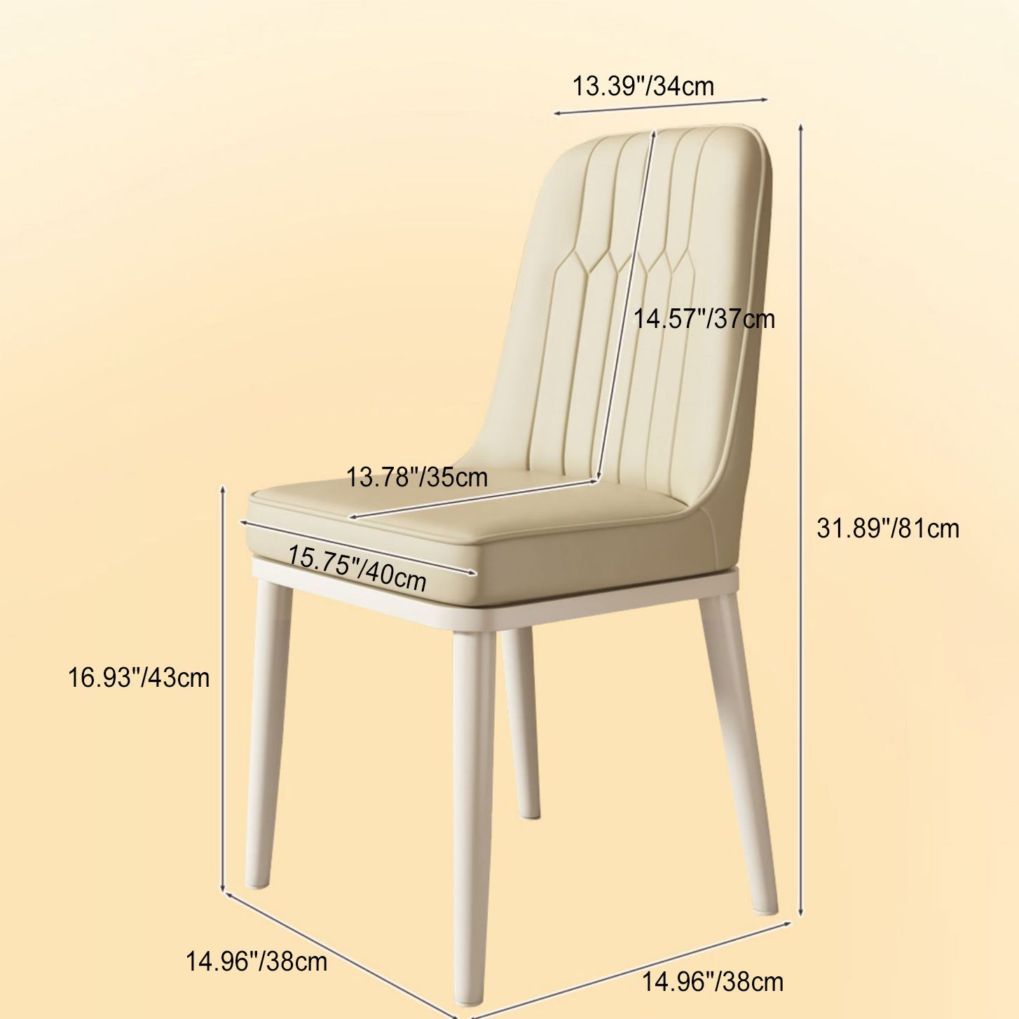 Contemporary Square PU Leather Upholstered Dining Chair — Gray Seat   Black Legs
